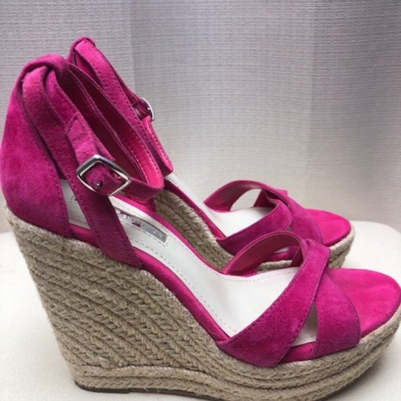 BCBG fuschia pink wedges heels - Picture 1 of 2